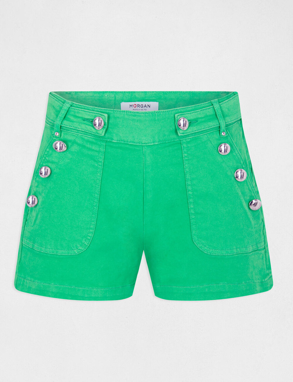 Short ajust&eacute; &agrave; pont vert femme