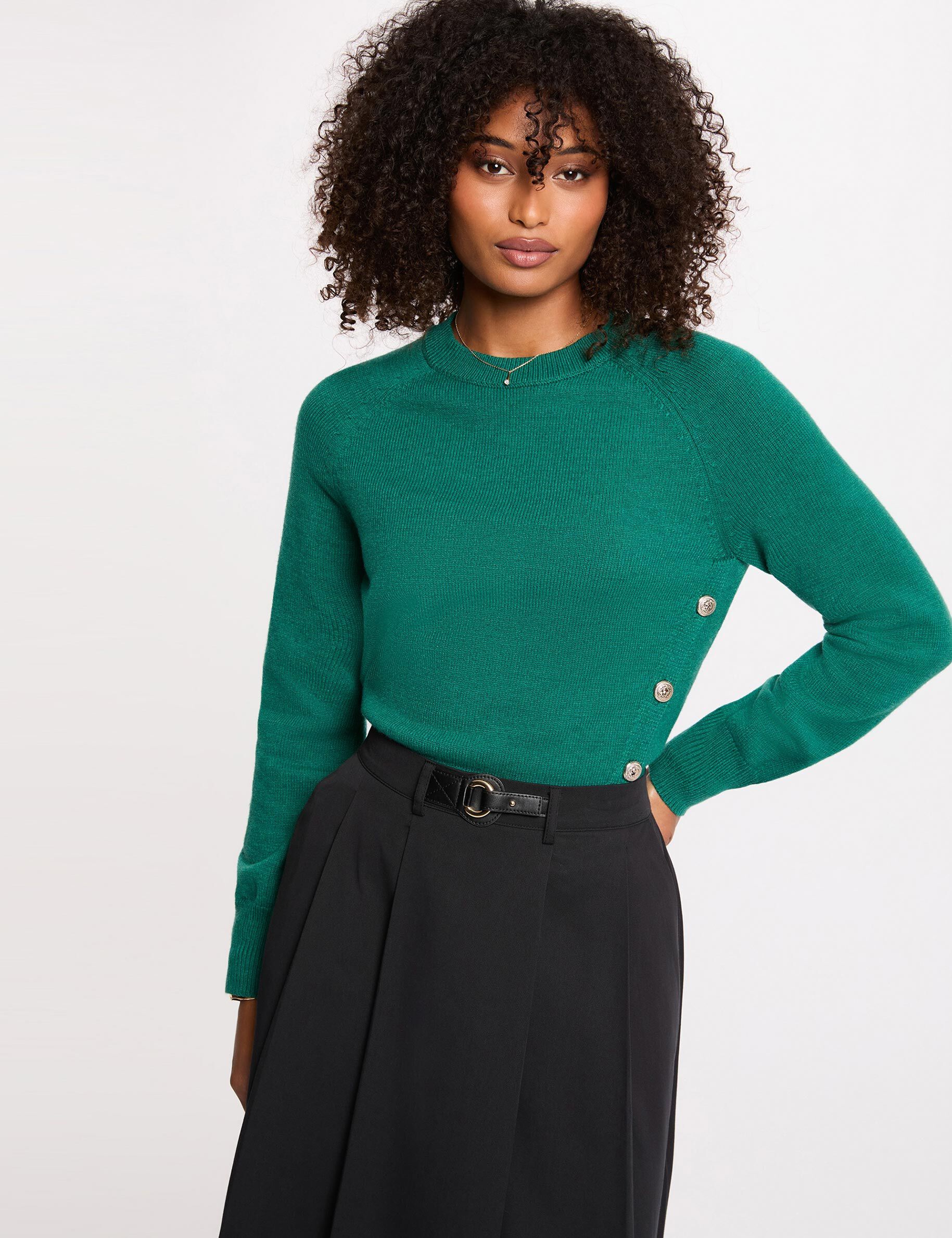 Pull col rond manches longues femme - vue 1