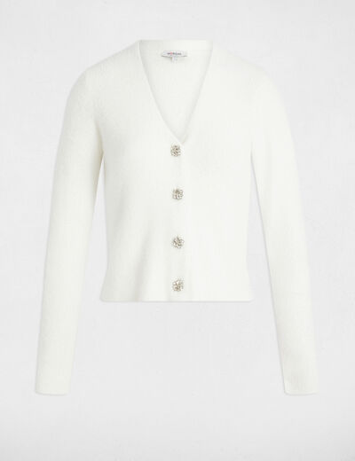 Gilet manches longues blanc femme