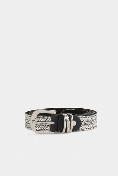 Ceinture avec strass argente femme
