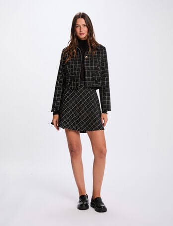 Veste courte ajust&eacute;e noir femme