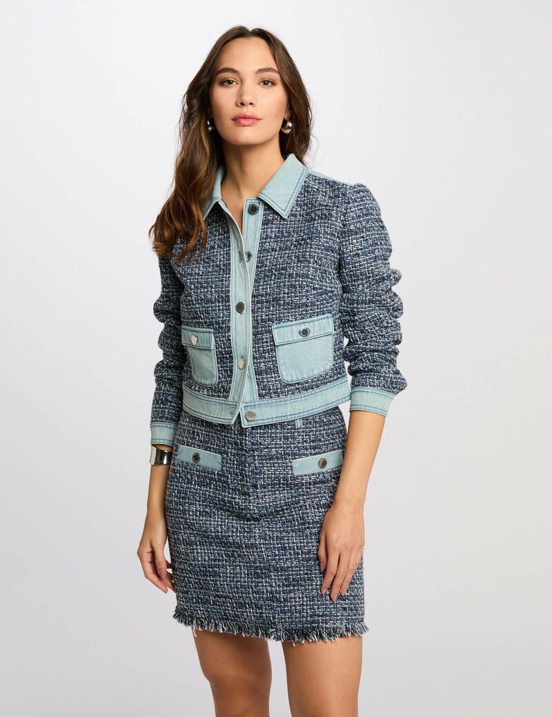 jupe courte tweed multicolore femme Jupe courte tweed multicolore femme