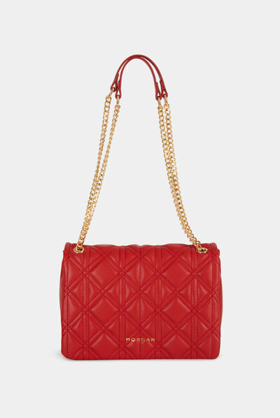 Sac pochette matelassé rouge femme