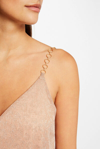 Débardeur ornements et imprimé léopard rose femme