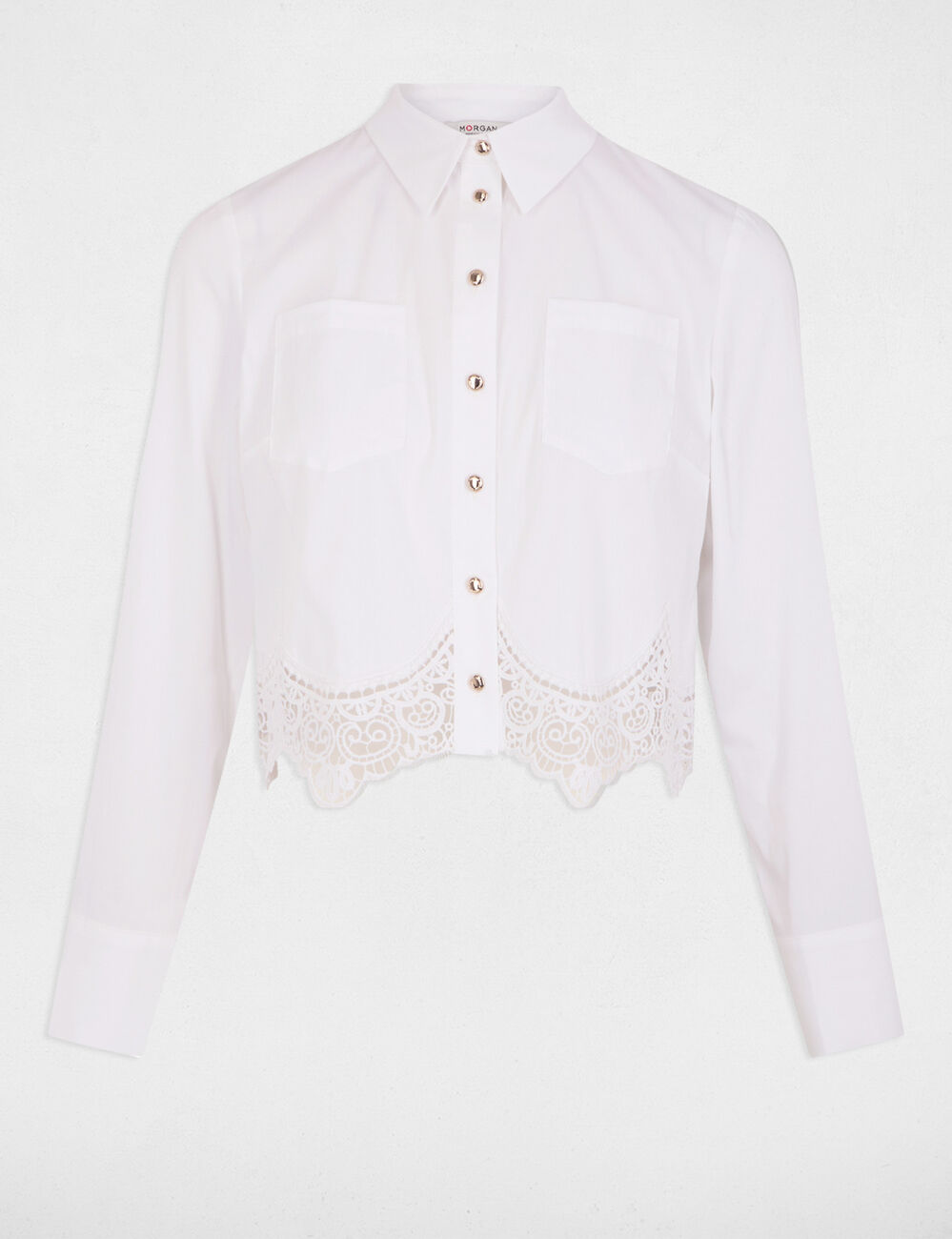 Chemise manches longues blanc femme