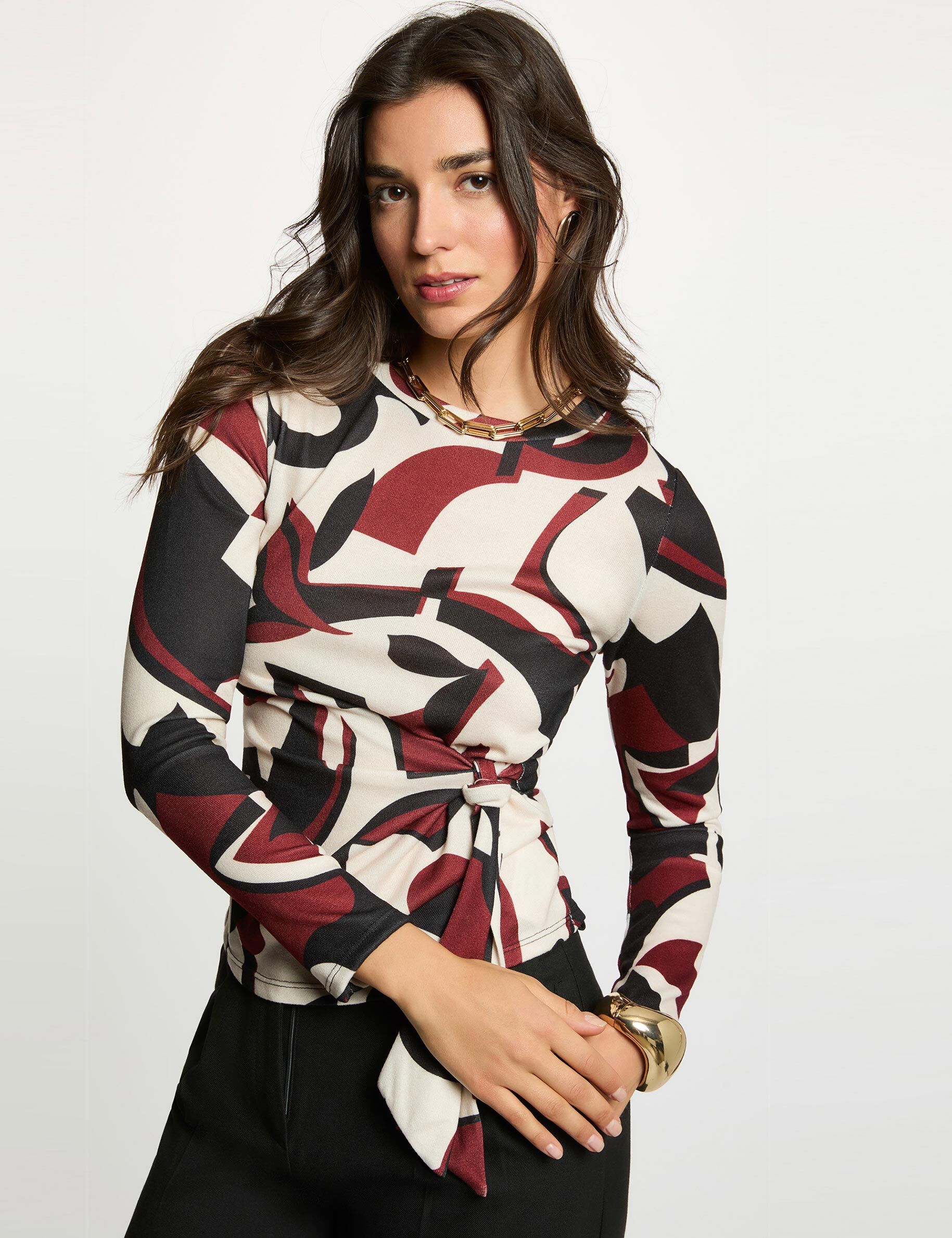 T shirt noué col rond femme