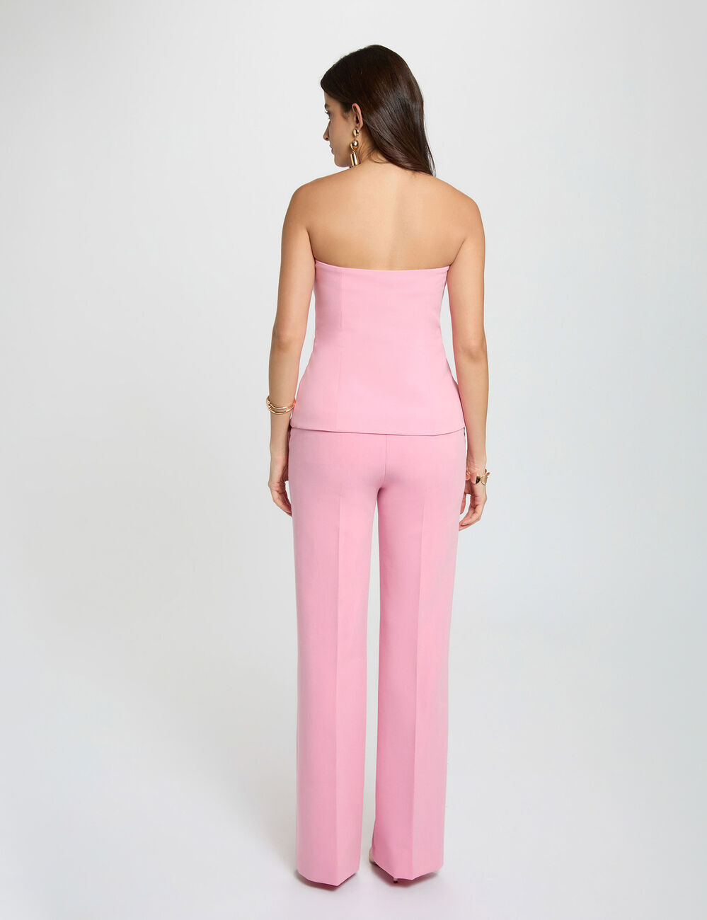 Bustier cintr&eacute; sans manches rose clair femme