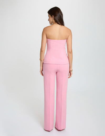 Bustier cintr&eacute; sans manches rose clair femme