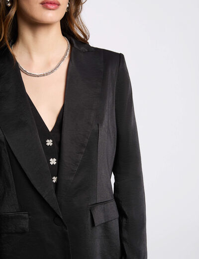 Blazer suédine noir femme