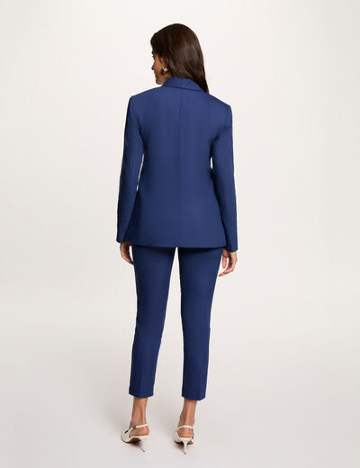 Pantalon cigarette 7/8&egrave;me bleu marine femme