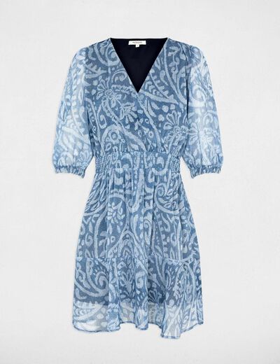 Robe courte cache coeur multicolore femme