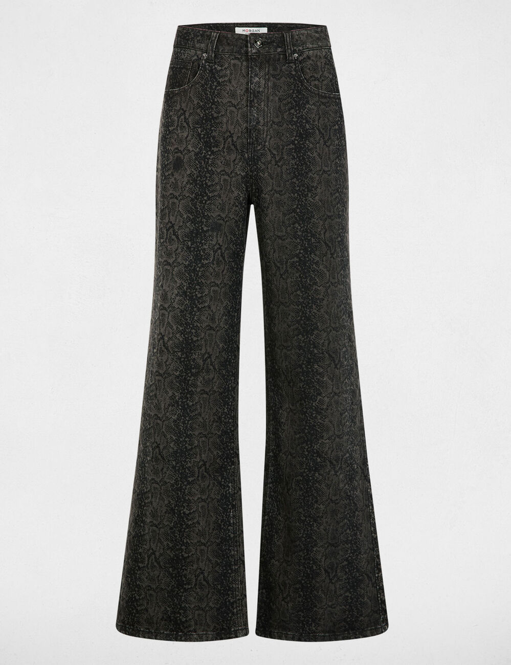 Jean large taille haute multicolore femme