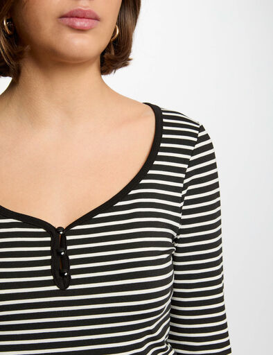 t shirt manches longues noir femme T-shirt manches longues noir femme