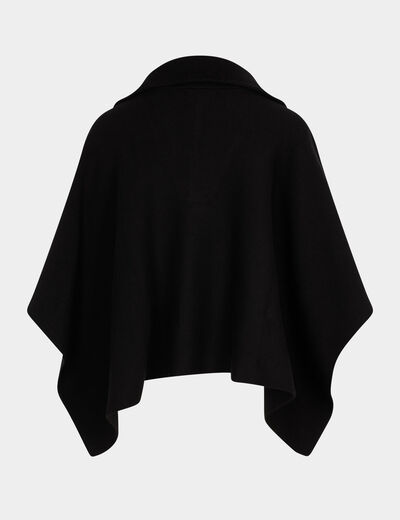 Poncho col ouvert noir femme