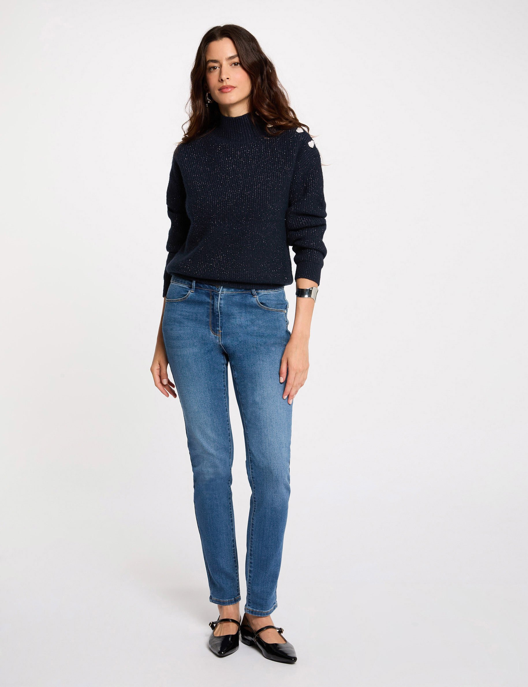 Jeans slim taille standard stone femme
