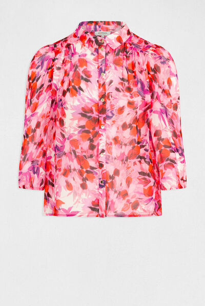 Chemise manches 3/4 imprimé floral multico femme