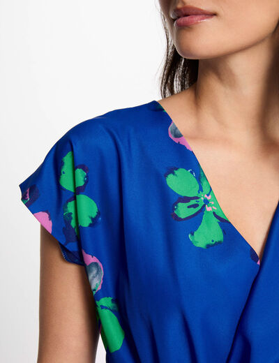 Blouse manches courtes multicolore femme
