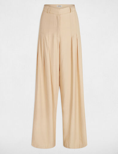 pantalon large a pinces creme femme Pantalon large à pinces creme femme