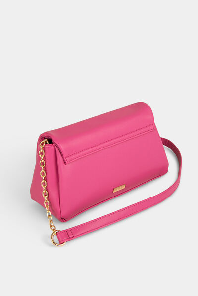 Sac à bandoulière avec chaînes rose femme