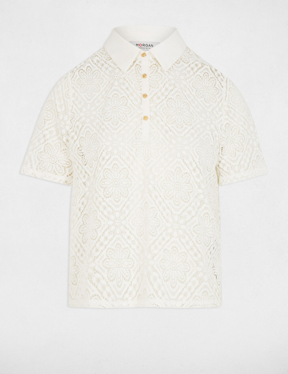 Polo manches courtes blanc femme