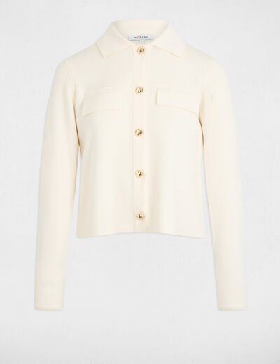 Gilet manches longues ivoire femme