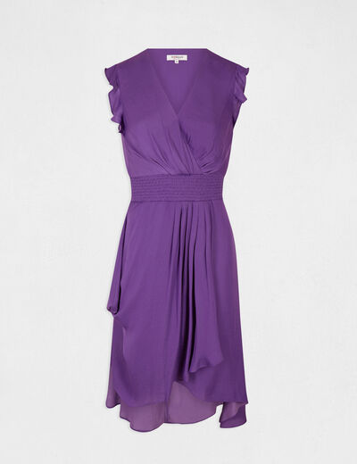 Robe droite fluide sans manches violet fonce femme