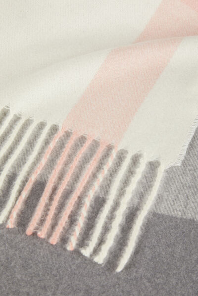 Écharpe à carreaux gris moyen femme