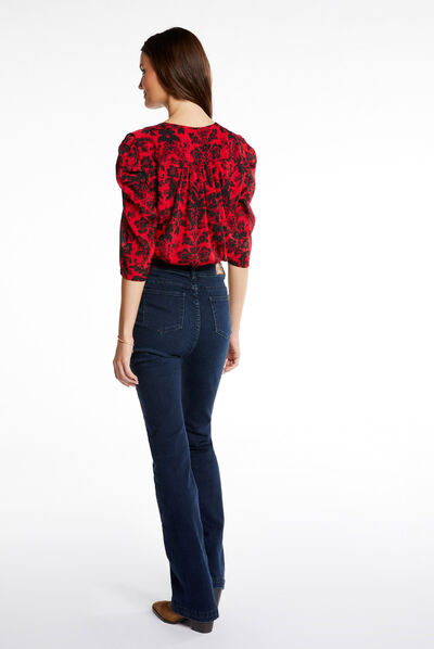 Chemise manches 3/4 imprimé cachemire multico femme