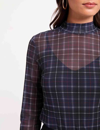 T-shirt cintr&eacute; en transparence multicolore femme