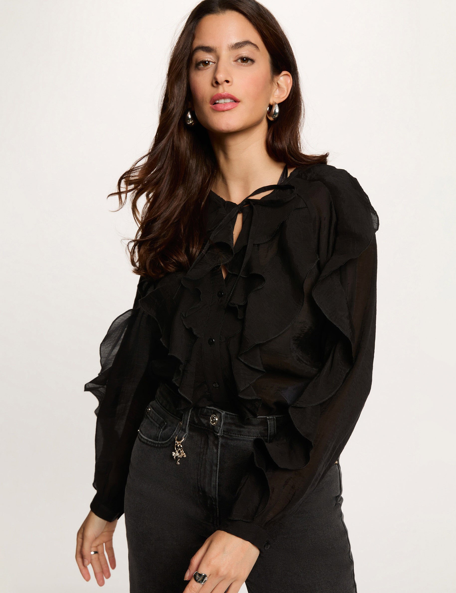 Chemise ajustée col v femme