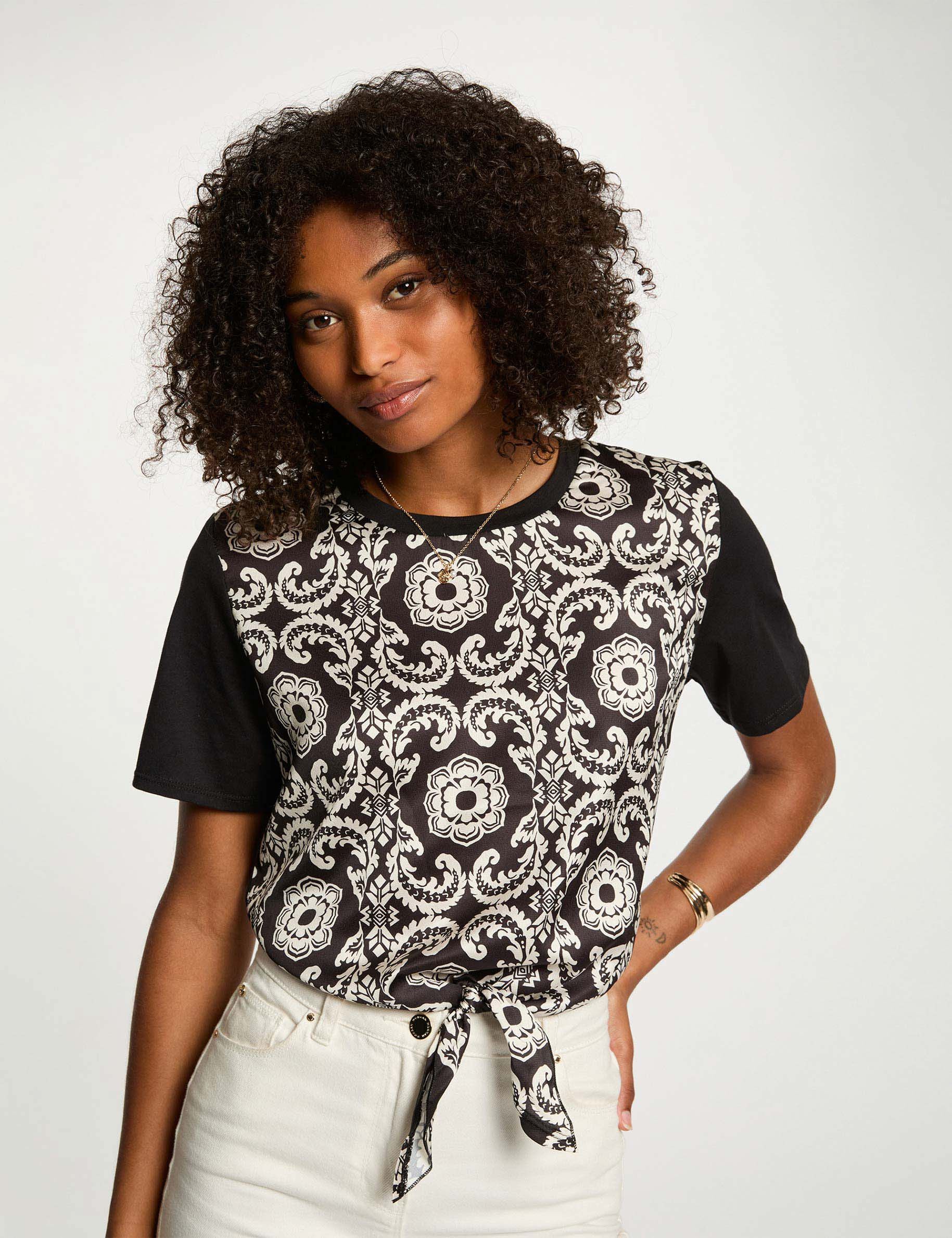 T-shirt cropped imprimé - Morgan - Modalova