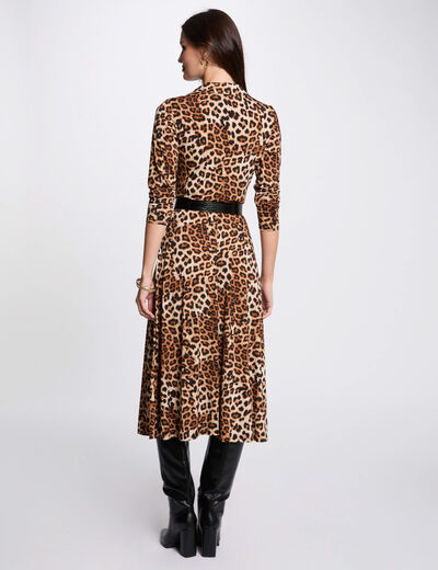 Robe courte droite imprimée multicolore femme