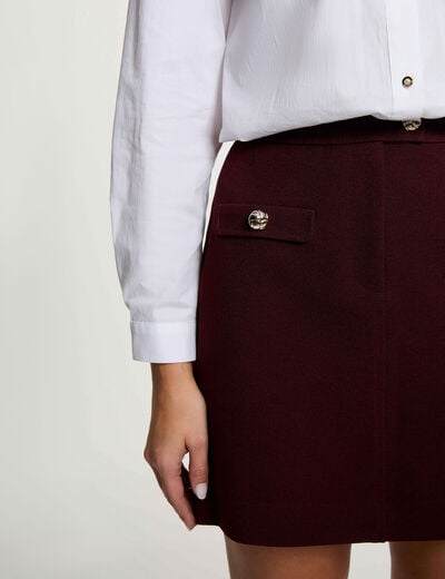 Jupe courte taille haute prune femme