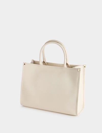 Sac cabas brod&eacute; ivoire femme