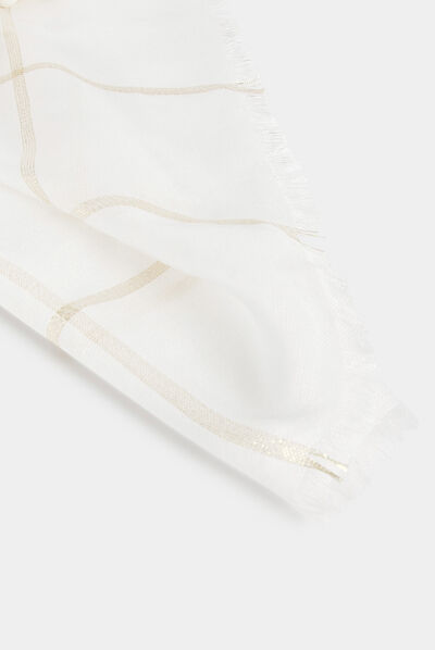 Foulard à carreaux dore femme