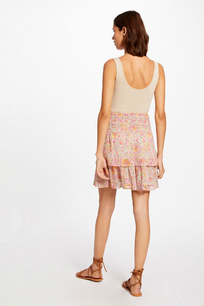 Débardeur pull bretelles larges beige femme