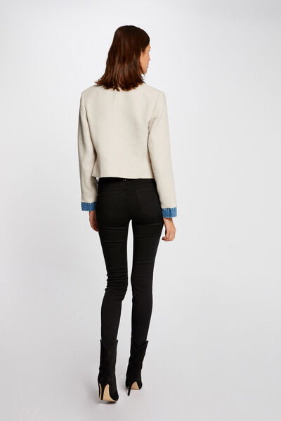 Jeans skinny taille standard à clous noir femme