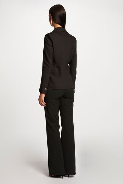 Veste city cintrée détails zippés noir femme