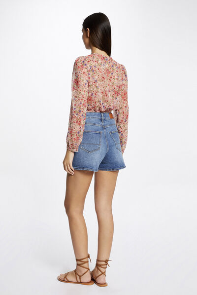 Blouse manches longues imprimé floral multico femme
