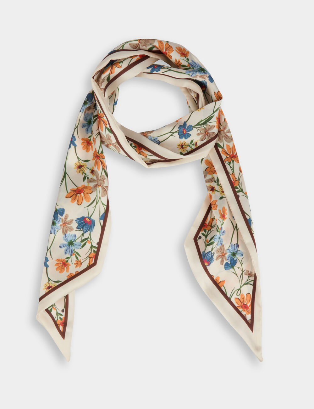 Foulard motif fleuri multicolore femme