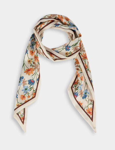 Foulard motif fleuri multicolore femme
