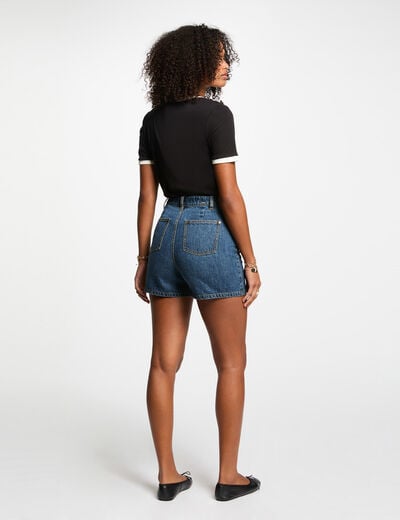 T-shirt manches courtes noir femme