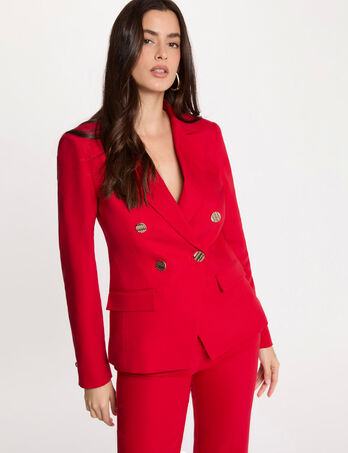 Blazer double boutonnage rouge femme