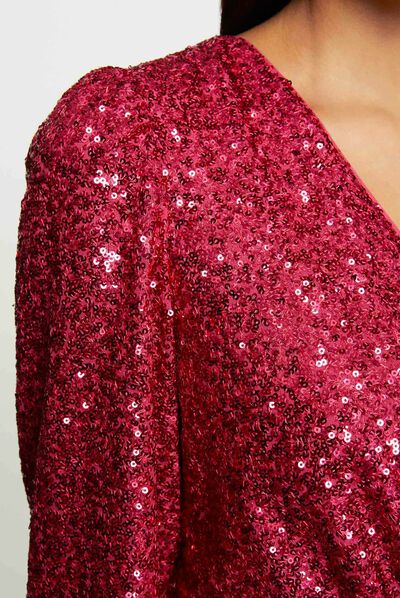 Robe droite à sequins rose moyen femme