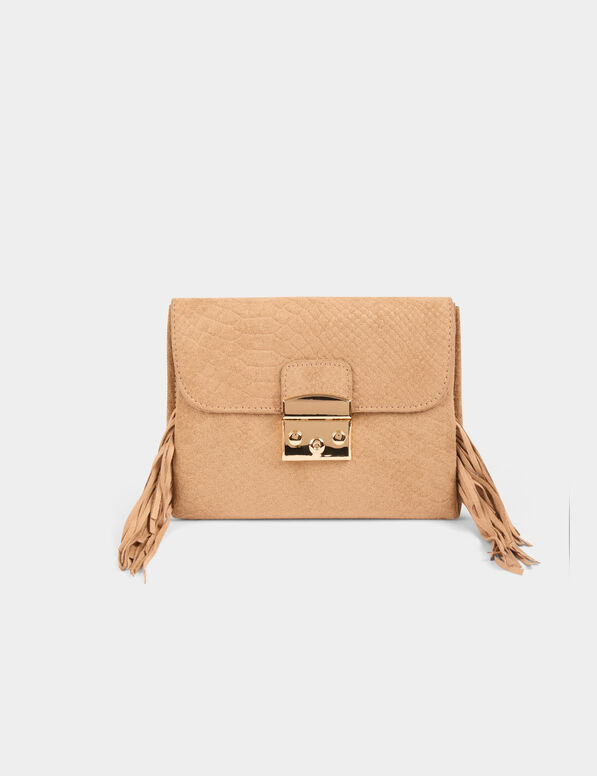 sac pochette a franges sable femme Sac pochette à franges sable femme
