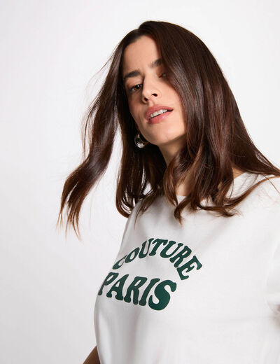T-shirt manches courtes blanc femme
