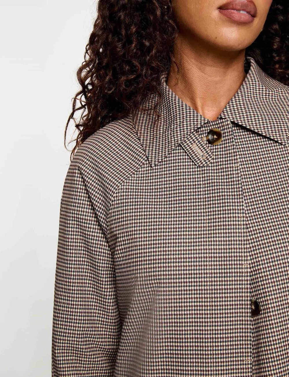 Trench ceintur&eacute; manches longues multicolore femme