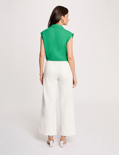 Blouse sans manches vert prairie femme