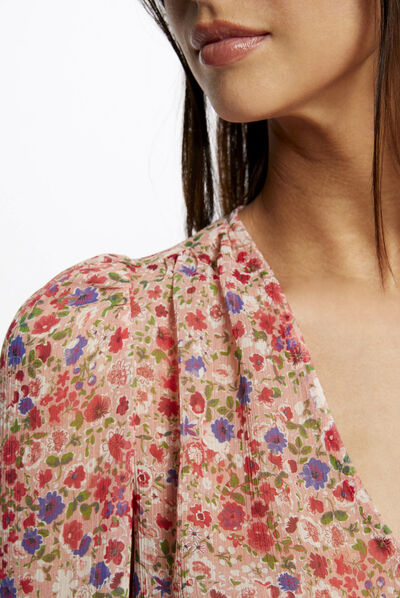 Blouse manches longues imprimé floral multico femme