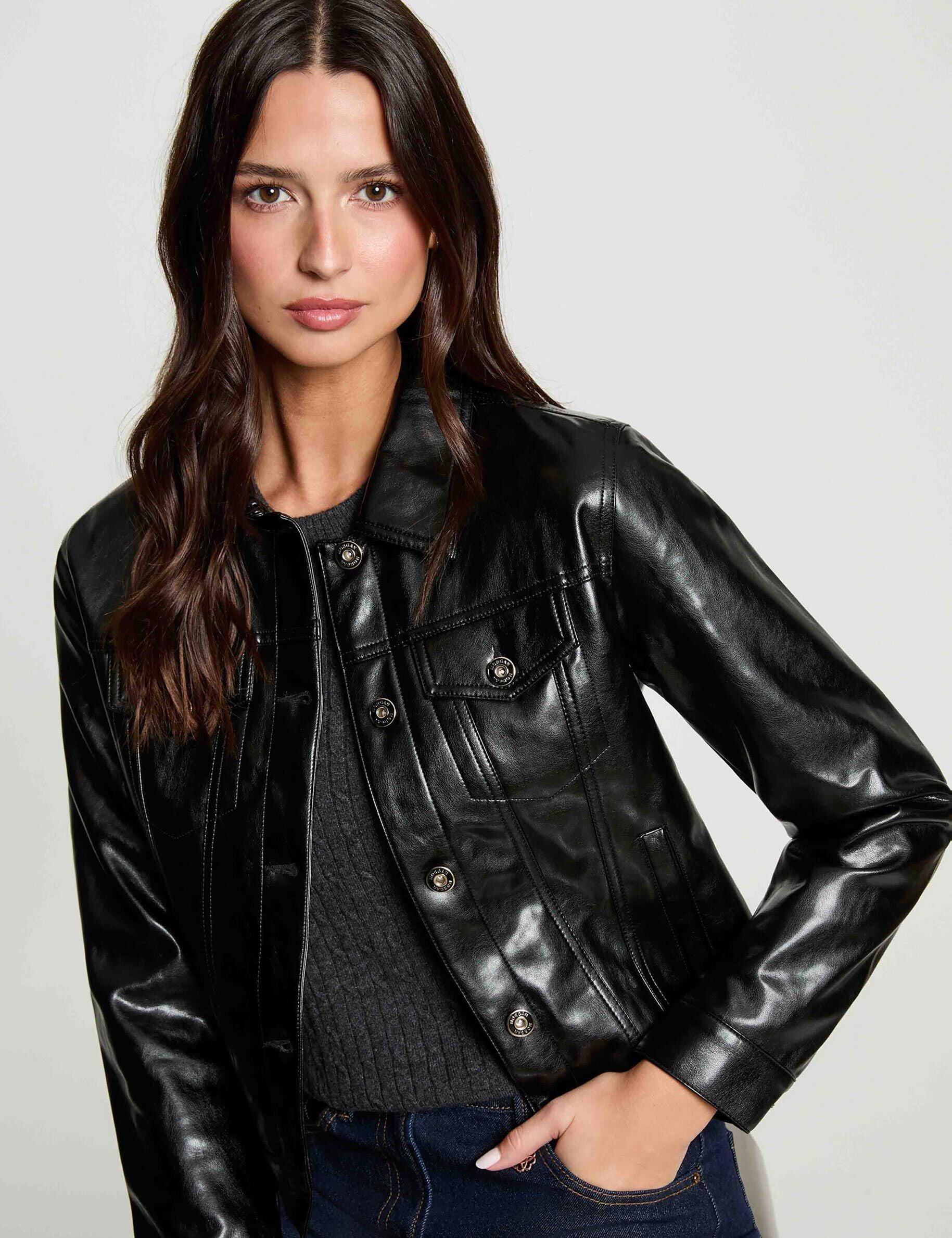 Blouson similicuir ouatiné femme